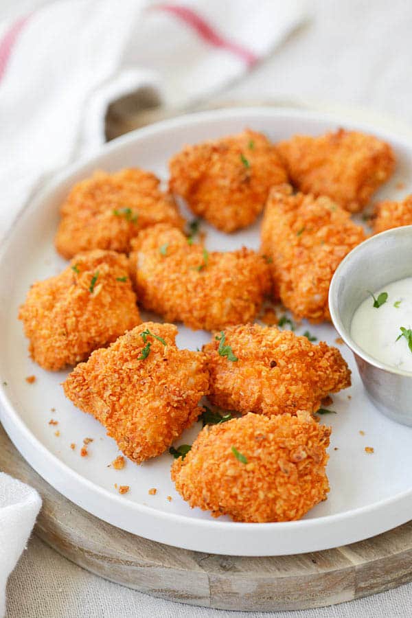 Chicken Bite Nuggets with Crusted Tortilla Chip in 30 Minutes