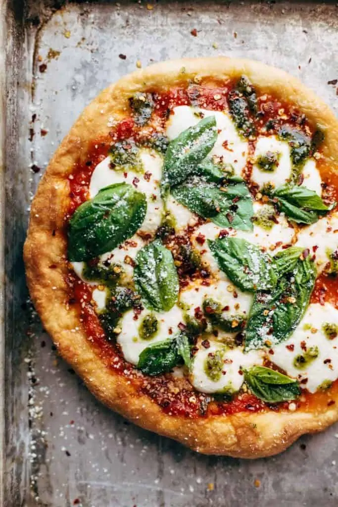 MozzMozzarella and Pesto Fried Pizza