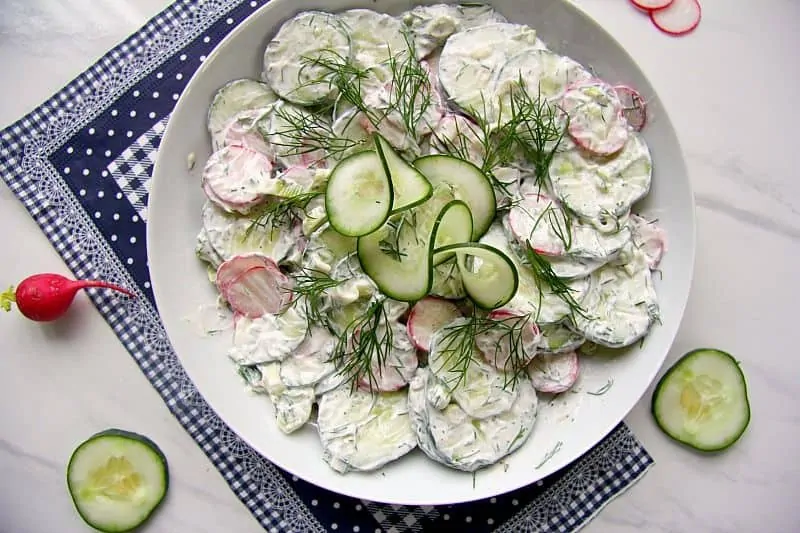 Creamy Cucumber Radish Salad Recipe