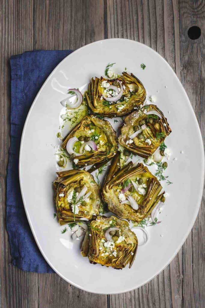 Roasted Artichokes halves Appetizer Girl
