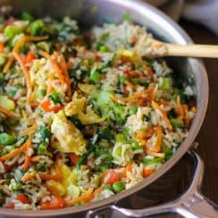 Vegetable Fried Rice in Skillet