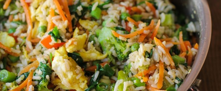Vegetable Fried Rice in Skillet