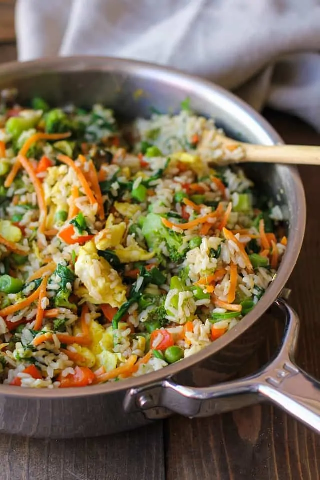 Vegetable Fried Rice in Skillet