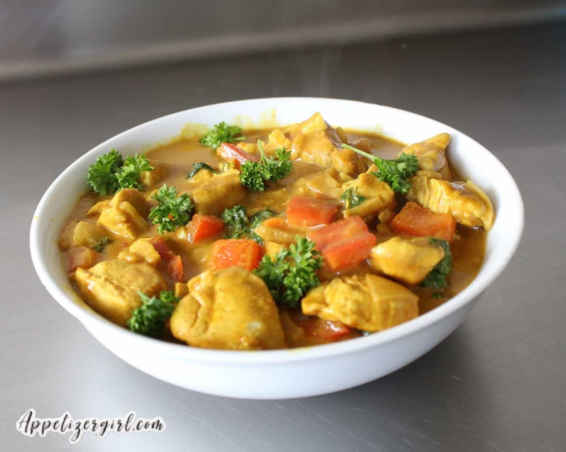 Chicken Curry with Coconut Milk Appetizer Girl