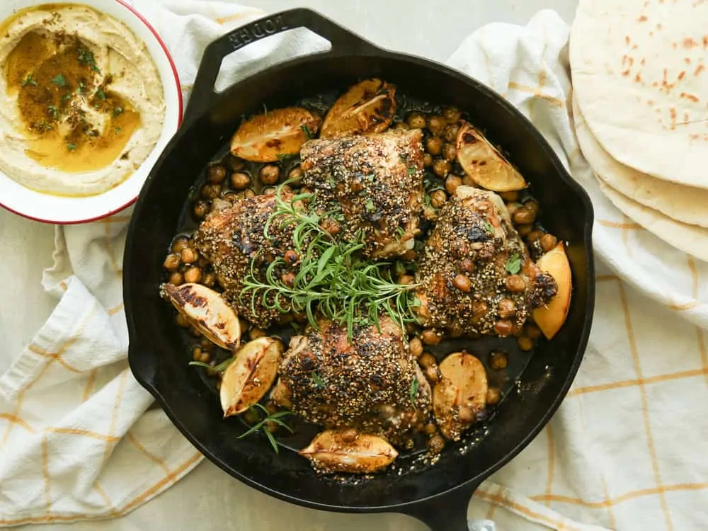 Crispy Chicken Thighs with Za'atar and Lemon