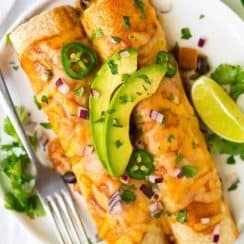 Vegetarian Enchiladas with Black Beans and Butternut Squash
